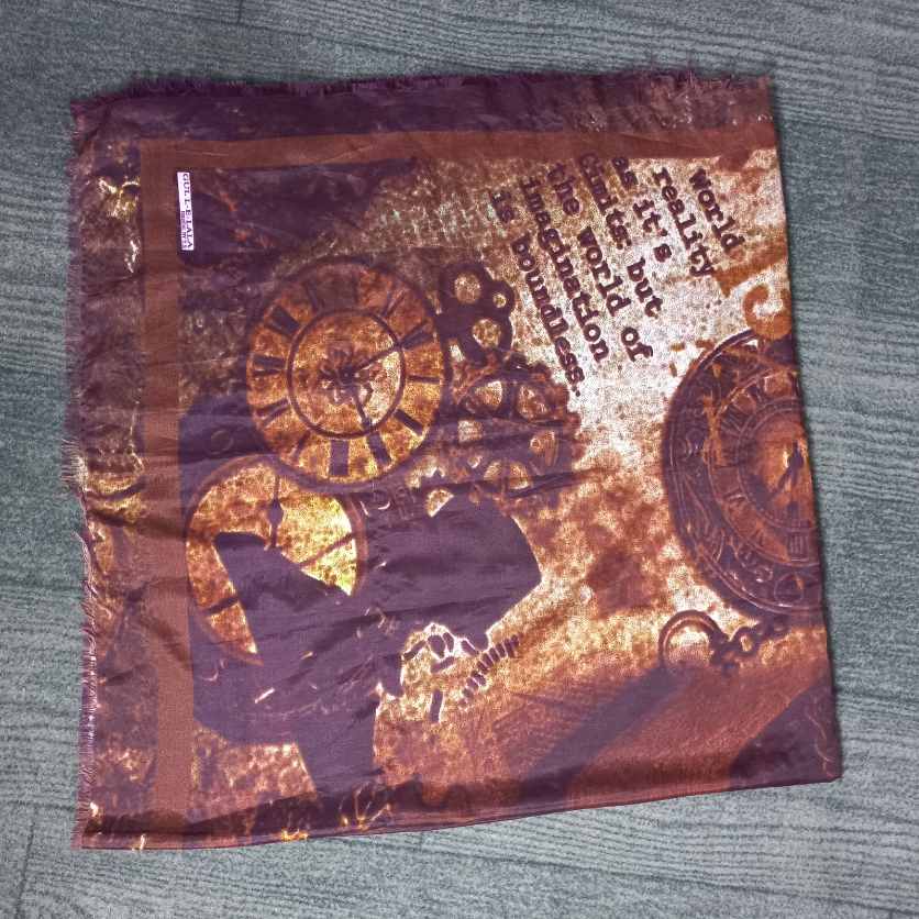 روسری ساتن طرح ساعت