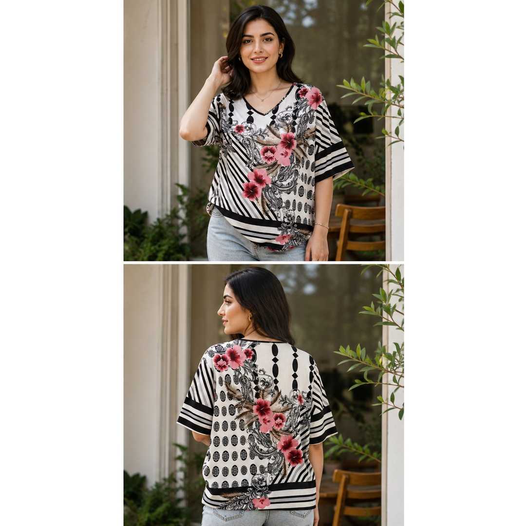 تیشرت گلدار زنانه