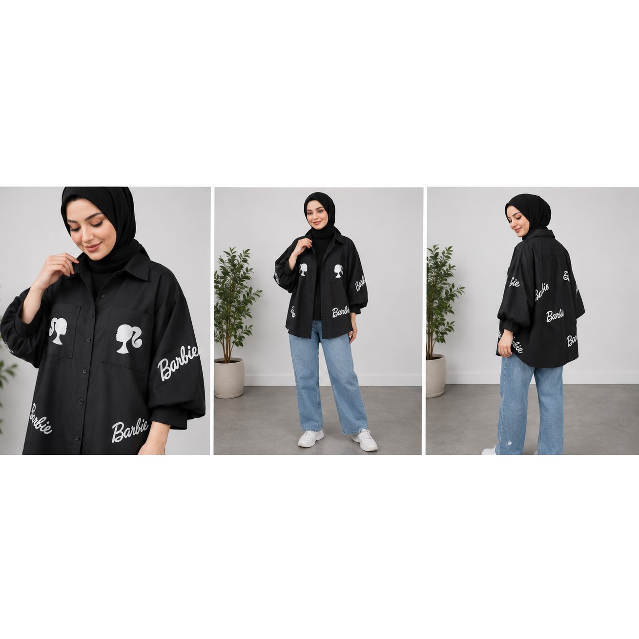 مانتو دخترانه طرح باربی
