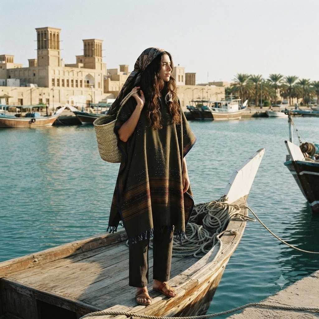 پانچو زنانه طرح سنتی